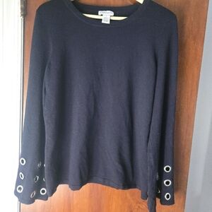 Carmen Navy Sweater with Grommet Accents
